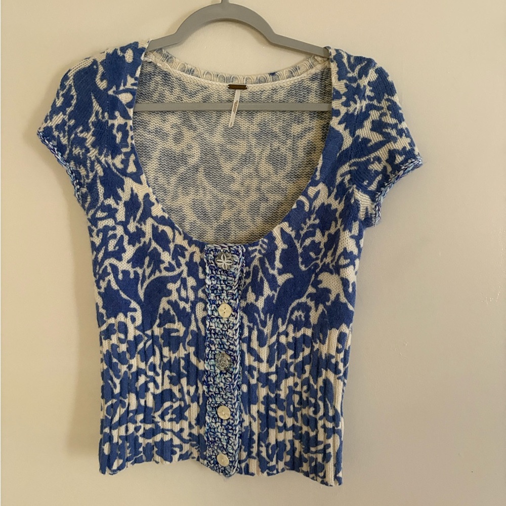 Free People Short Sleeved Wool Sweater Top